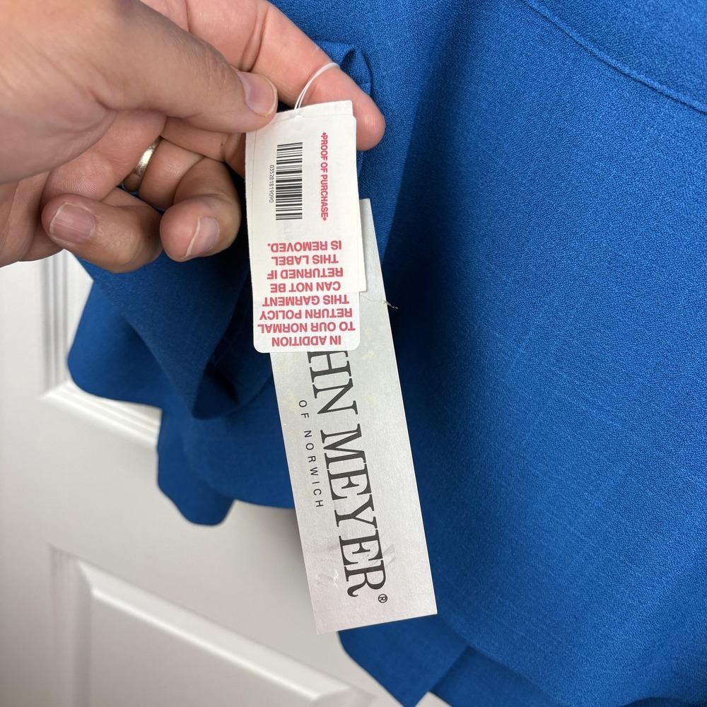 John Meyer Skirt Suit Set Womens 18 Blue Crepe Jacket Skirt Lined Career NEW - Picture 5 of 16
